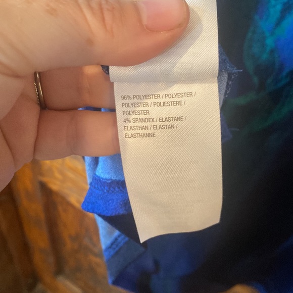 Bob Mackie Wearable Art Blue Green Blouse Woman Size 1X - Picture 8 of 8